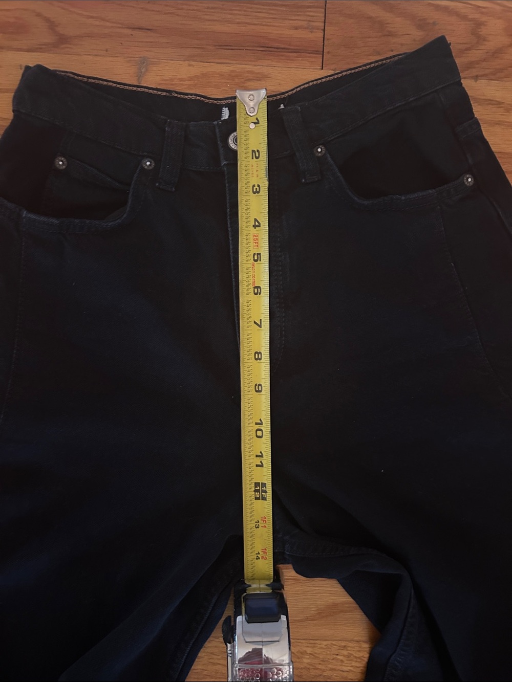 We The Free Black Wide-Leg Women's Jeans with Raw Hem - Picture 6 of 6